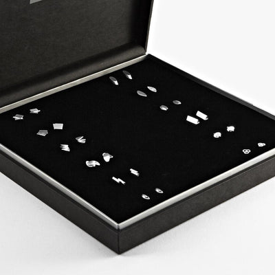 Sterling Silver Post Earring Box Set Silver Set of 12