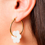 Daisy Hoop Earrings Gold & Tortoise 