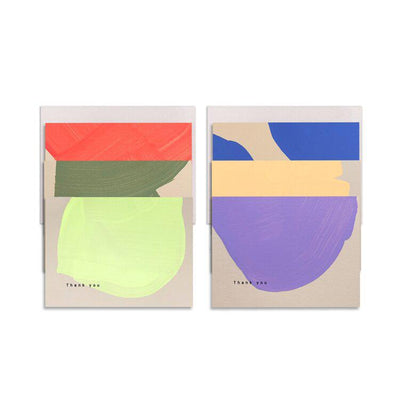Painted Neon Shapes Thank You Boxed Card Set Set of 6 