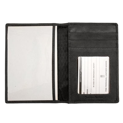 Simple Leather Passport RFID Wallet Black 