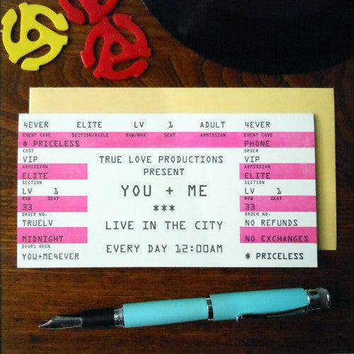 Love Rock Concert Ticket Card  