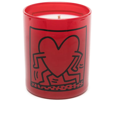 Haring Running Heart Candle Red 