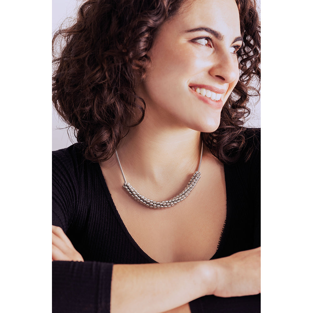 Beaded Piano Wire Necklace  