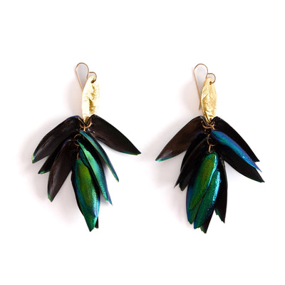 Beetle Wing Dangle Earrings  