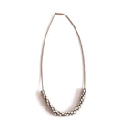 Beaded Piano Wire Necklace Silver 