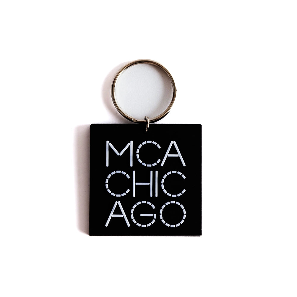 MCA Chicago Logo Keychain Black & White 