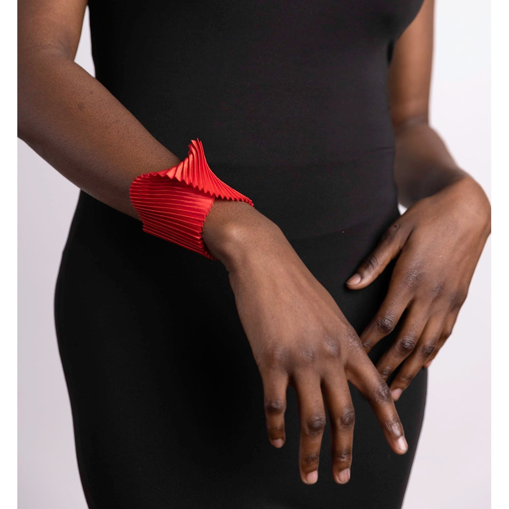 Shell Pleated Bracelet Silver 