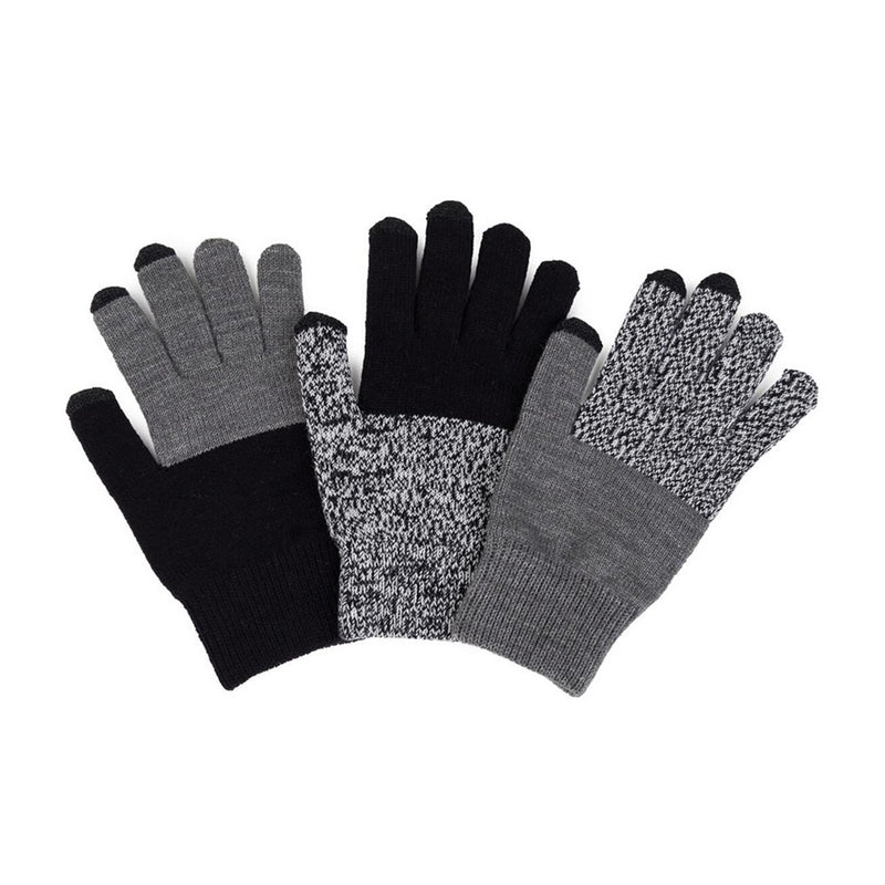 Pair and Spare Touchscreen Gloves Black/Grey/Marl 