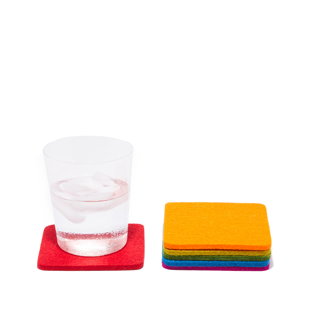 Bierfilzl Square Coasters Rainbow 