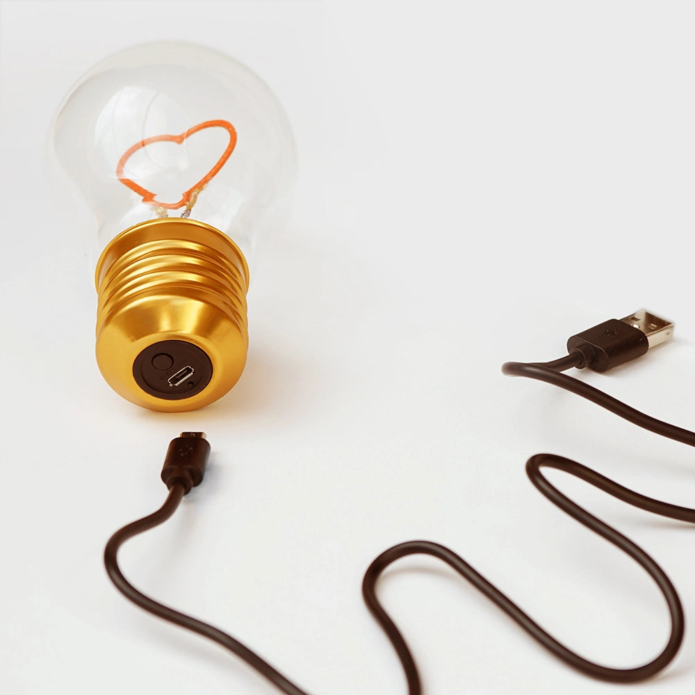 Cordless Heart Lightbulb Lamp  