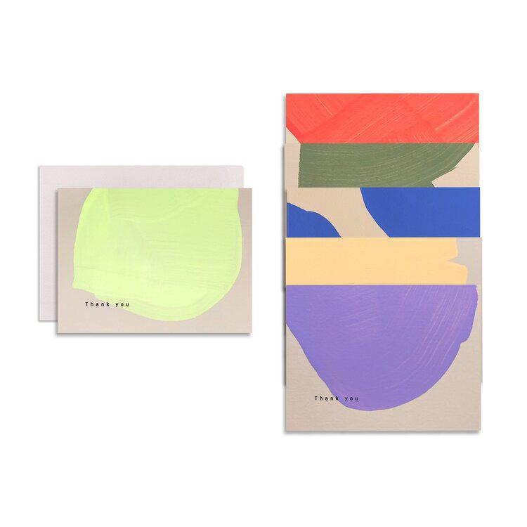 Painted Neon Shapes Thank You Boxed Card Set  