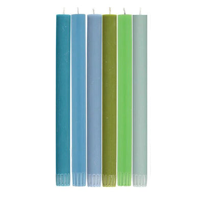 Rainbow Candle Taper Set Cool Set of 6