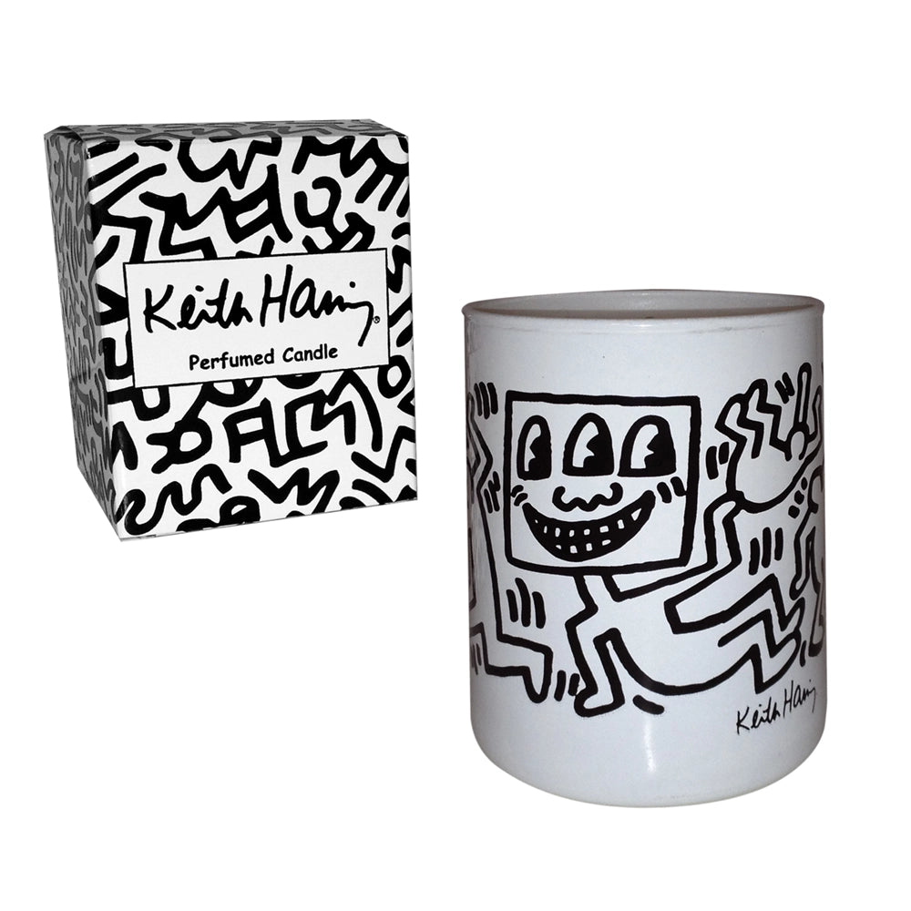Haring Black Men Drawings Candle  