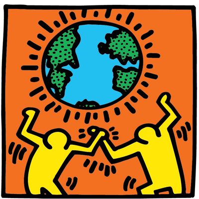 Haring Earth Sticker  