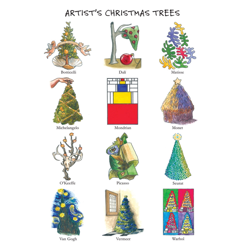 Artist Christmas Trees Boxed Card Set  