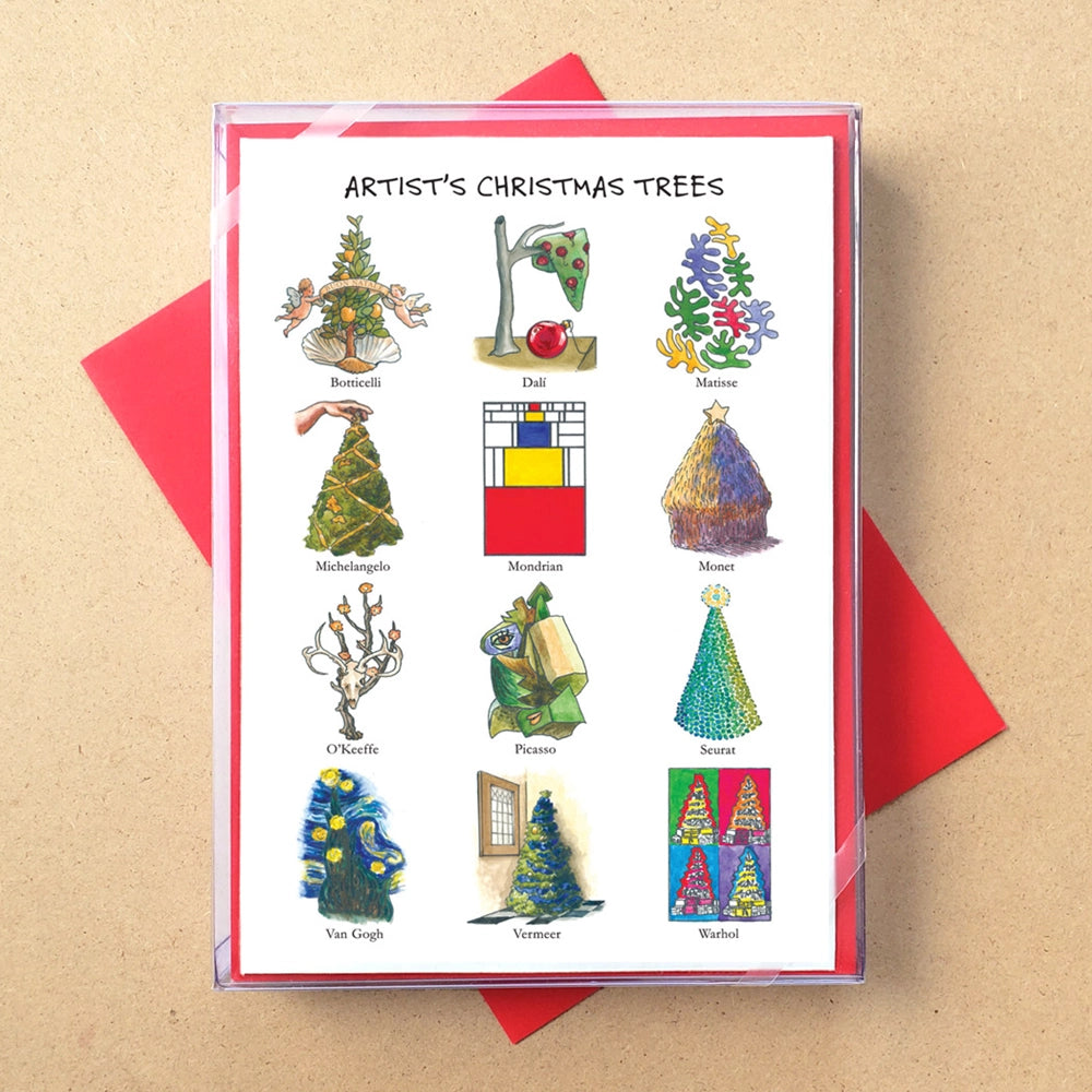 Artist Christmas Trees Boxed Card Set  