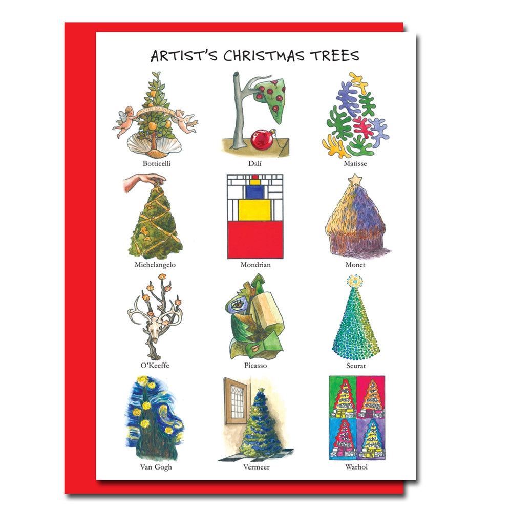 Artist Christmas Trees Boxed Card Set  