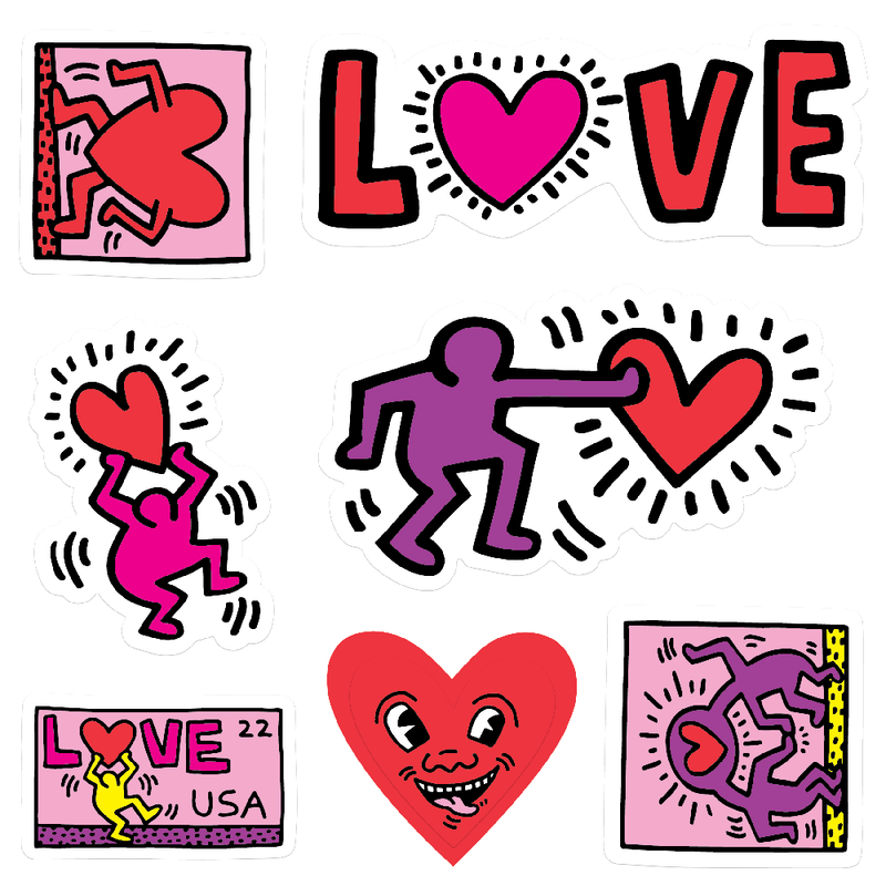 Haring Love Sticker Sheet  