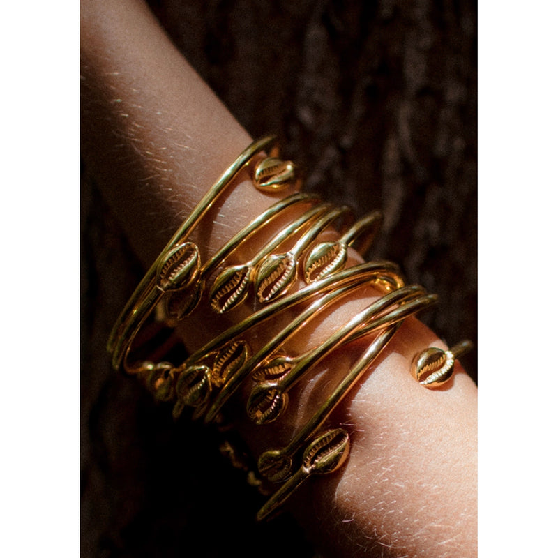 Cowrie Bangle Gold Bracelet  