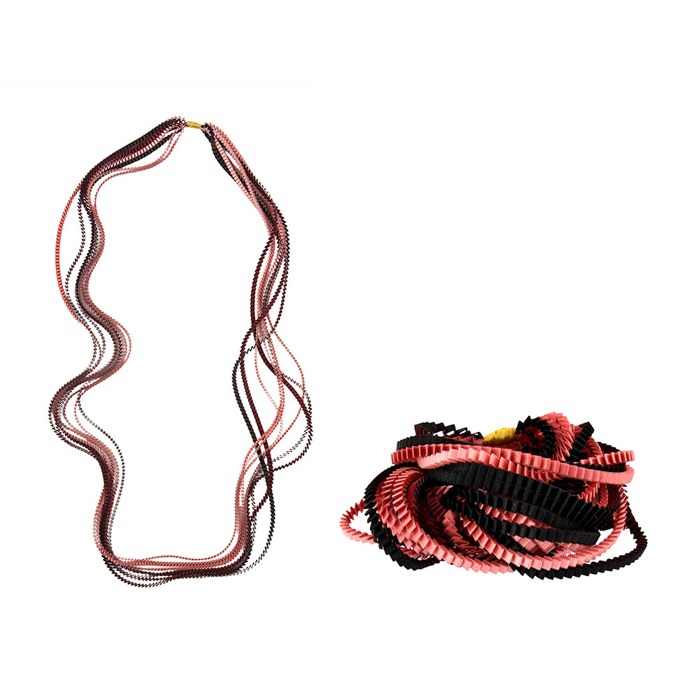 Essilp Pleated Necklace Purple & Blue 