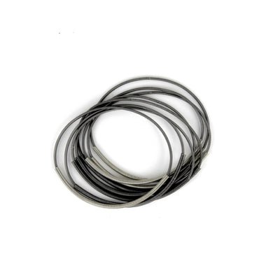 Piano Wire Multi Sleeve Bracelet Silver 