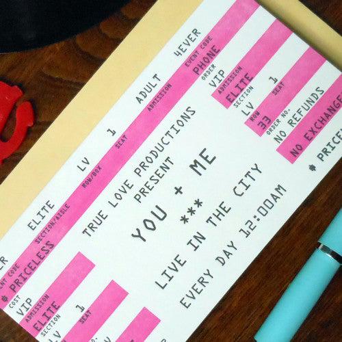 Love Rock Concert Ticket Card  