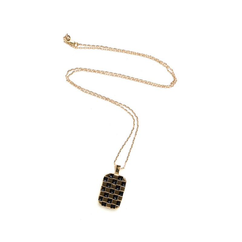 Checkerboard Pendant Necklace  
