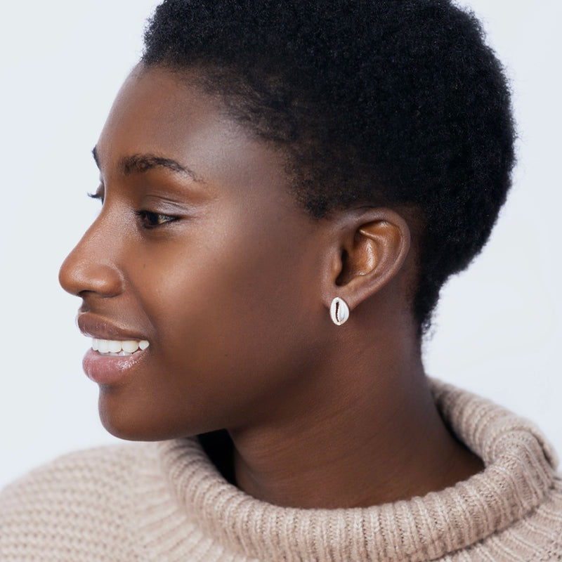 Cowrie Silver Earrings  