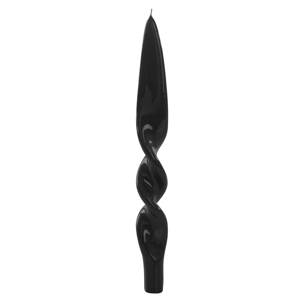 Meloria Twist Taper Candle Set Black 