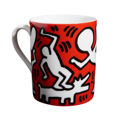 Haring White on Red Mug  