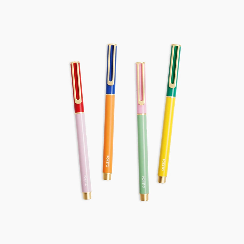 Poketo Colorblock Cap Pen Set Set of 4 