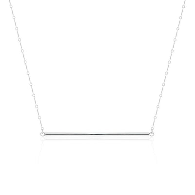 Silver Bar Necklace - Long  