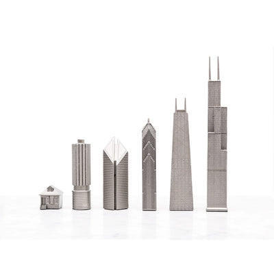 Chicago Skyline Stainless Steel Chess Set  