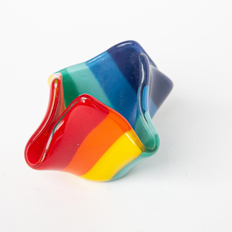 Rainbow Stripe Midge Glass Votive  