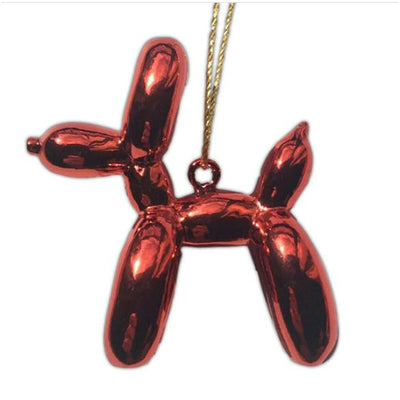 Balloon Puppy Ornament Red 