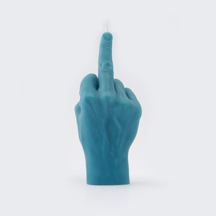 Middle Finger Hand Candle Blue 