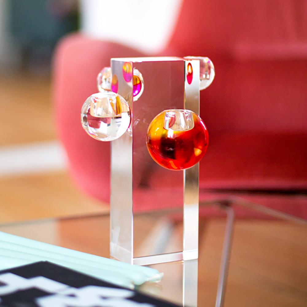 Drops Glass Candelabra  