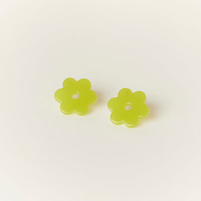 Daisy Acetate Earrings - Small Tortoise S