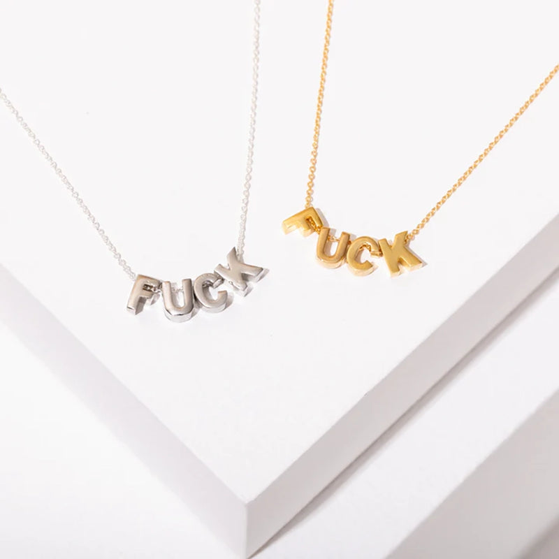 F*** Necklace 24K Gold Plated 