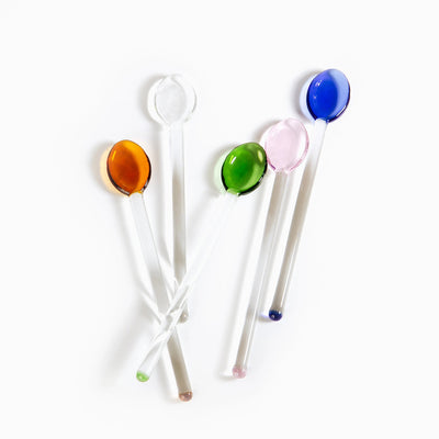Poketo Colored Glass Teaspoon Set Set of 5 