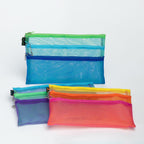 Mesh Triple Zip Pouch Warm 