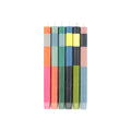 Abstract Striped Candle Taper Set Mixed Striped Set of 6
