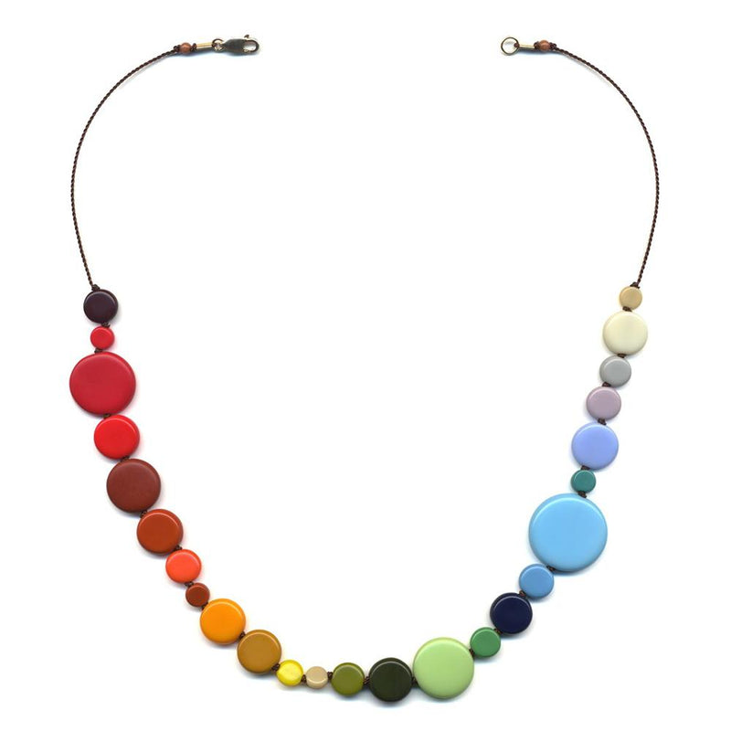 Glass Rainbow Dots Necklace  