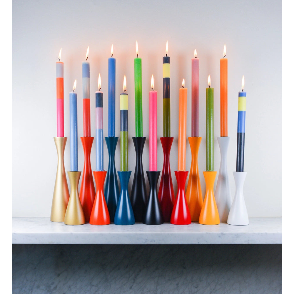 Abstract Striped Candle Taper Set  