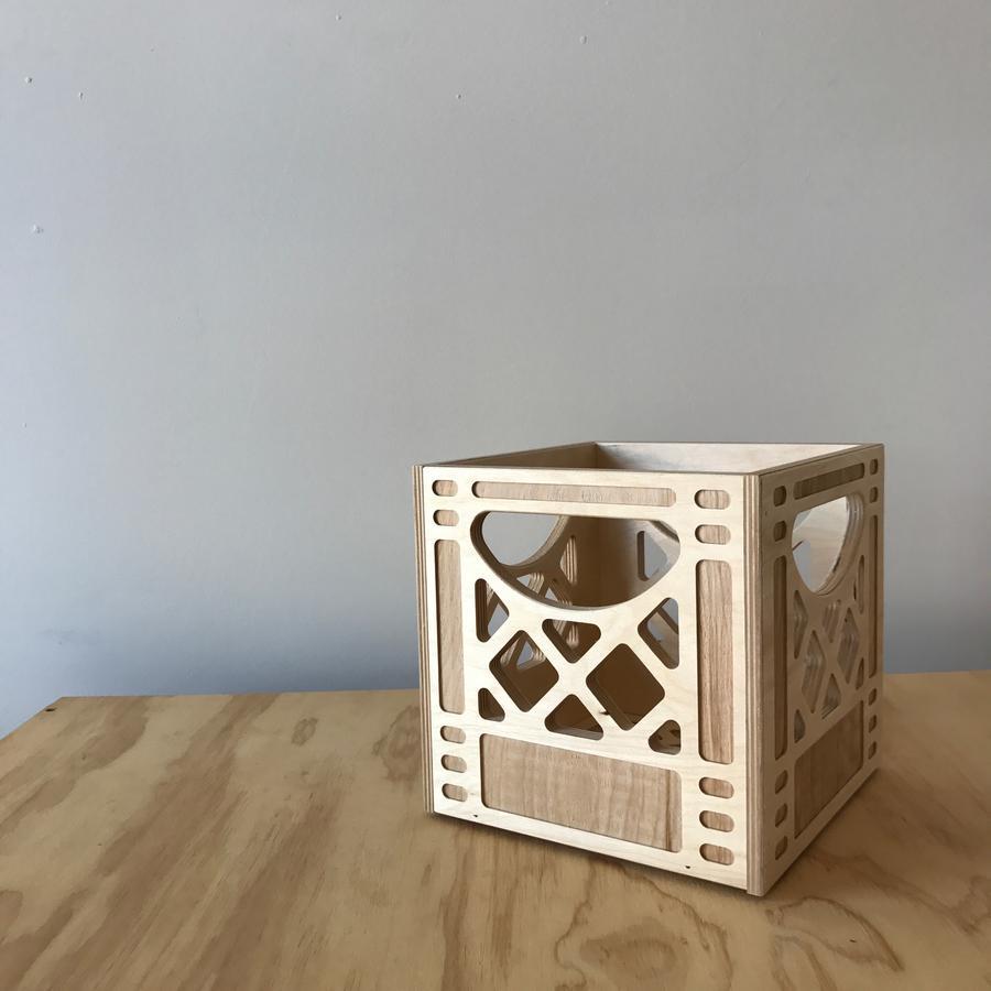 Mini Square Wood Storage Crate  
