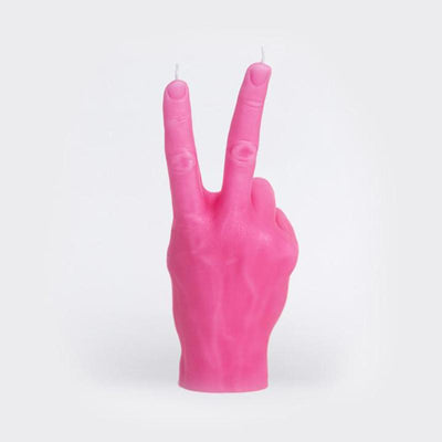 Peace Hand Candle  Pink Back