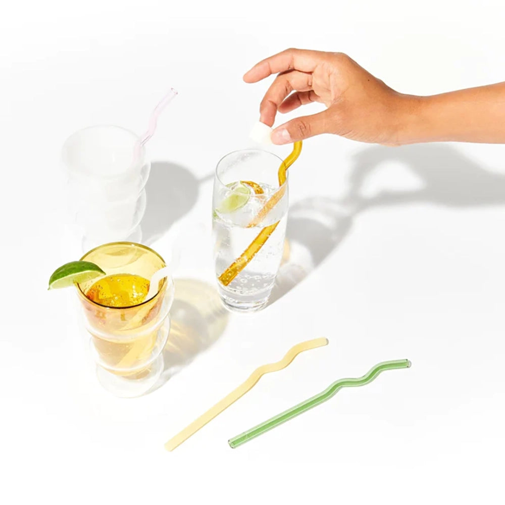 Glass Squiggle Straws