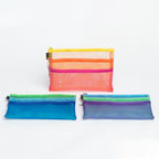 Mesh Triple Zip Pouch  